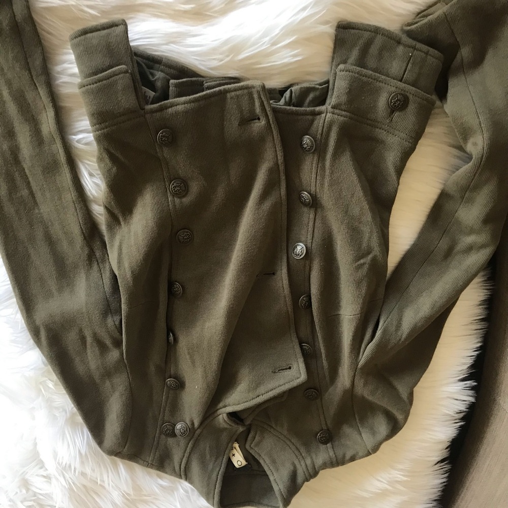 Free People Majorette Military Button Jacket 0 XS - Picture 4 of 8